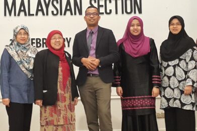 From left: Dr Zamirah (Treasurer), Prof Dr Rahimah (Immediate Past President), Dr Siti Mariam (President Elect) and Dr Norsila (Secretary)